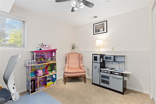 4374 E Peakview Cir, Centennial, CO 80121 - office area featuring a ceiling fan and carpet