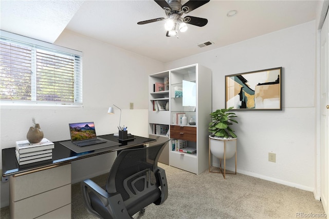 4374 E Peakview Cir, Centennial, CO 80121 - office area featuring light colored carpet and a ceiling fan
