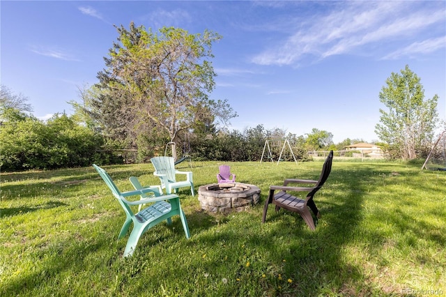 4374 E Peakview Cir, Centennial, CO 80121 - view of green lawn featuring a fire pit