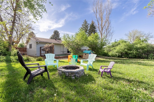 4374 E Peakview Cir, Centennial, CO 80121 - view of grassy yard featuring an outdoor fire pit
