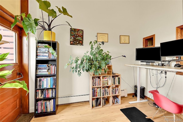2351 Federal Blvd Unit 401, Denver, CO 80211 - office space featuring a baseboard heating unit and wood finished floors