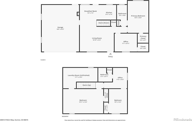 4849 S Pitkin Way, Aurora, CO 80015 - view of property floor plan