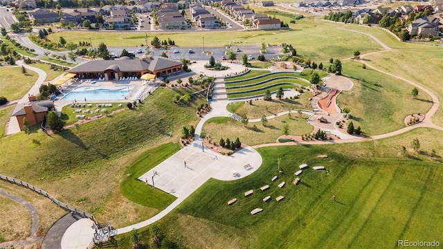 5615 Clover Ridge Cir, Castle Rock, CO 80104 - aerial view of property and surrounding area with nearby suburban area