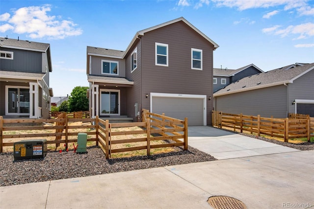 view of front facade with a garage