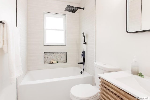 930 S Lowell Blvd, Denver, CO 80219 - bathroom with toilet, bathtub / shower combination, and vanity
