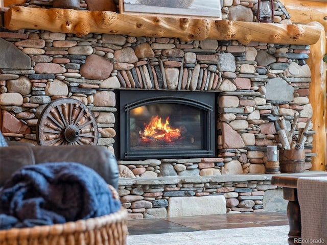 23076 Oehlmann Park Rd, Conifer, CO 80433 - detailed view of a fireplace and wood finished floors