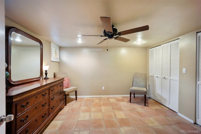 3242 Utica St, Denver, CO 80212 - sitting room featuring ceiling fan and baseboards