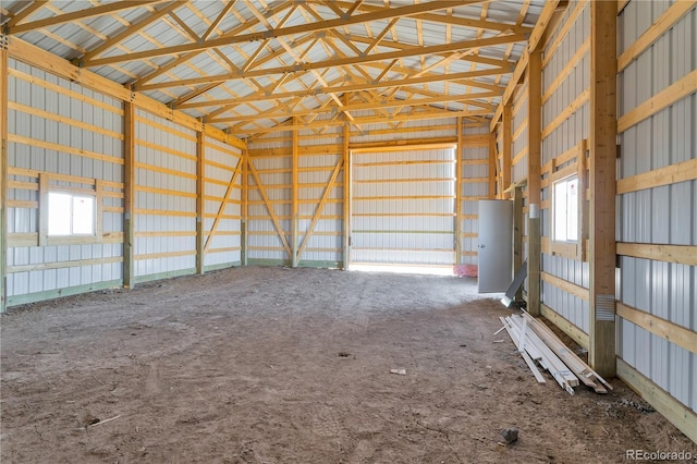 misc room with lofted ceiling