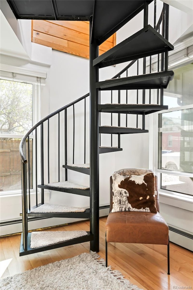 3521 W 40th Ave, Denver, CO 80211 - stairs featuring wood finished floors and baseboard heating