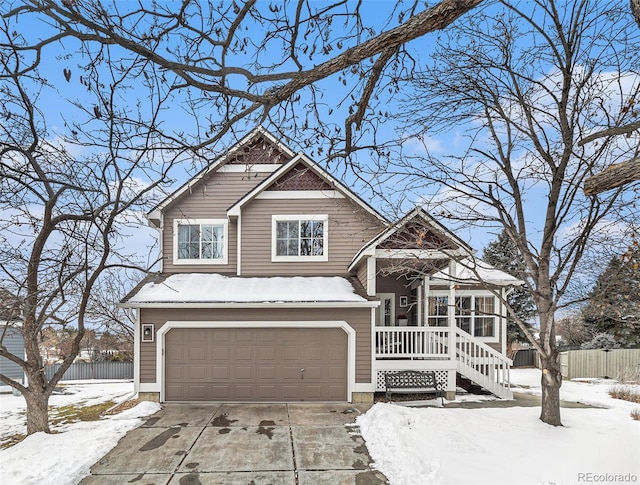 view of front facade featuring a garage