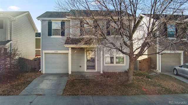 view of front facade with a garage