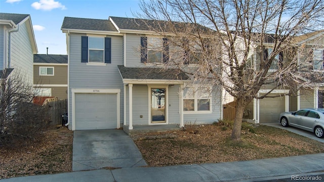 front of property featuring a garage