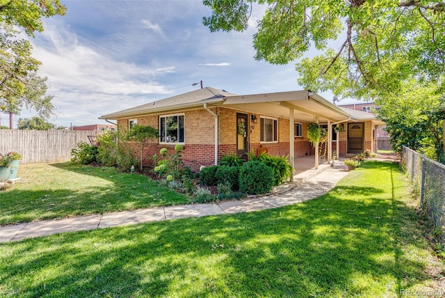 1432 Xanthia St, Denver, CO 80220 - rear view of property with brick siding and a porch