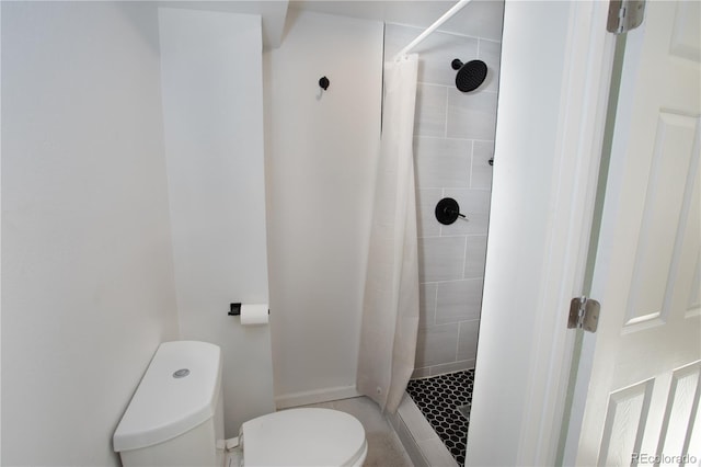 201 Monmouth Ave, Firestone, CO 80520 - full bathroom featuring toilet, a stall shower, and tile patterned flooring