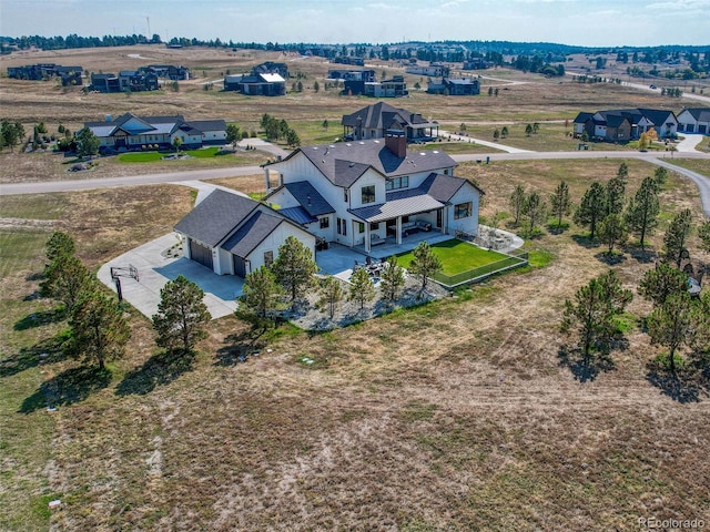 aerial view with a rural view