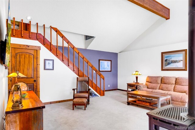 60 Jackson, Alma, CO 80420 - living area with carpet floors and stairs