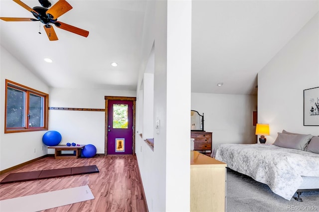 60 Jackson, Alma, CO 80420 - bedroom featuring recessed lighting, vaulted ceiling, and wood finished floors