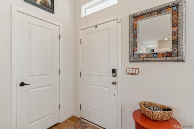 foyer featuring light wood-type flooring