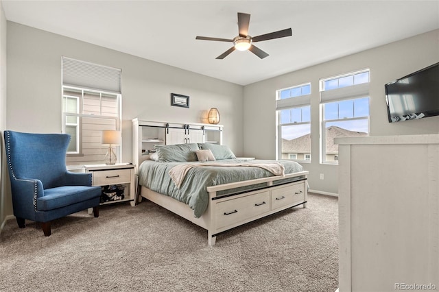 21426 E Stanford Ave, Aurora, CO 80015 - bedroom featuring light colored carpet and ceiling fan