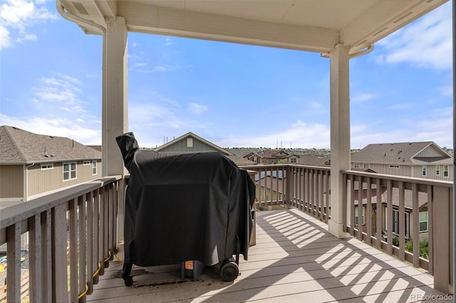21426 E Stanford Ave, Aurora, CO 80015 - wooden terrace featuring a residential view and a grill