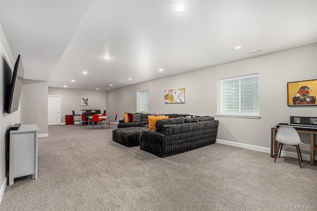 view of carpeted living room