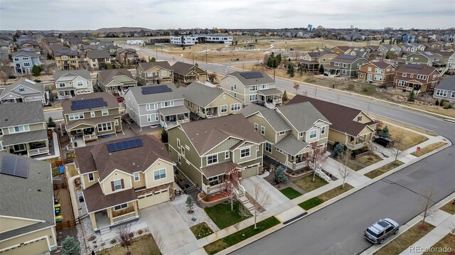 aerial view with a residential view