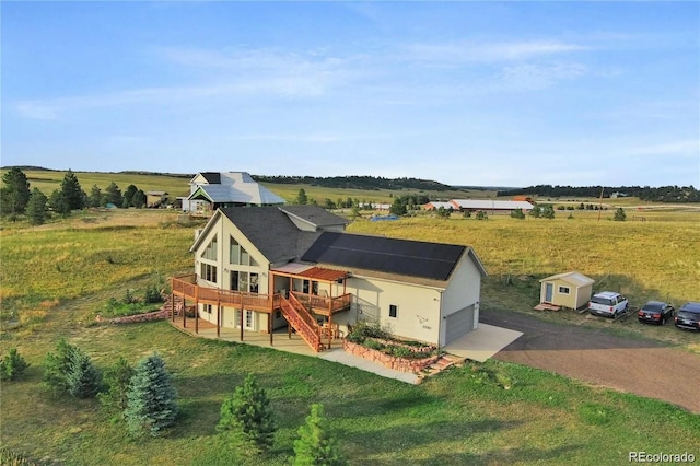 aerial view featuring a rural view