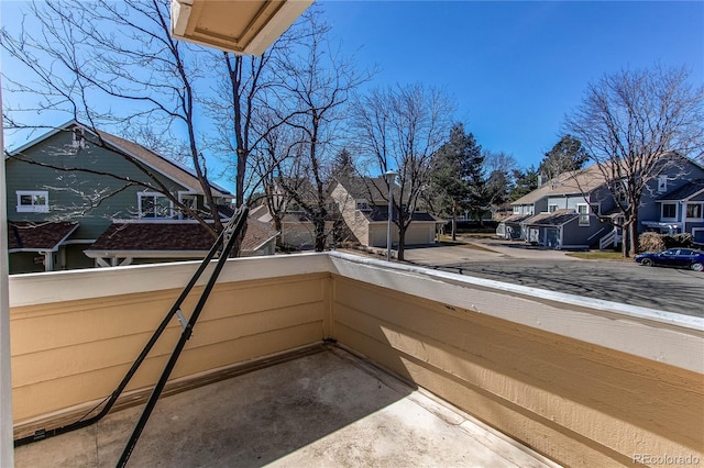 balcony featuring a residential view