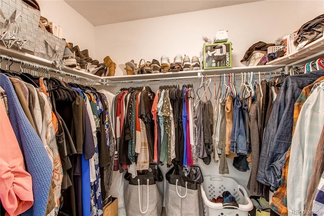 view of walk in closet
