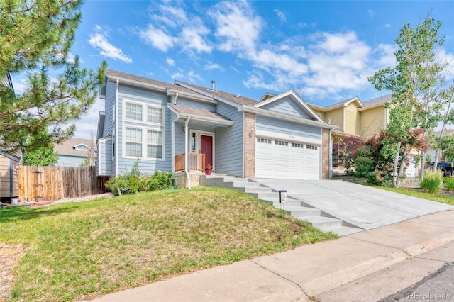 12388 Jasmine St, Brighton, CO 80602 - view of front of house featuring concrete driveway and an attached garage