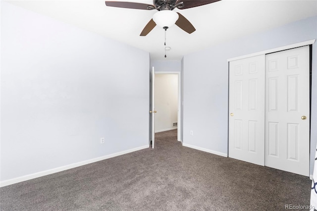 12388 Jasmine St, Brighton, CO 80602 - unfurnished bedroom with carpet, a closet, and ceiling fan