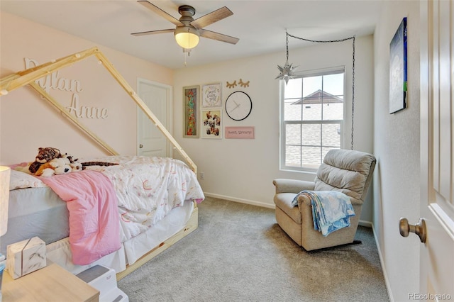 4863 Wildflower Pl, Dacono, CO 80514 - carpeted bedroom with a ceiling fan and baseboards