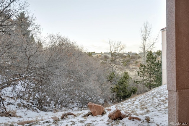 view of snowy view