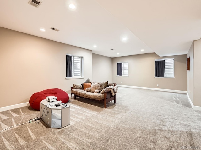 8522 S Dudley St, Littleton, CO 80128 - living area featuring carpet flooring and recessed lighting