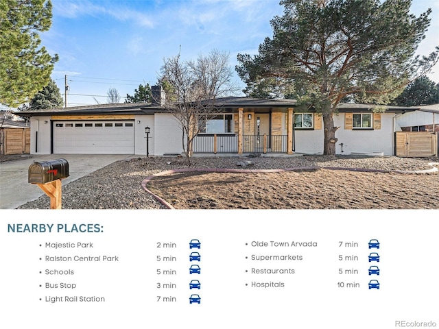 view of front of house with an attached garage, concrete driveway, and brick siding