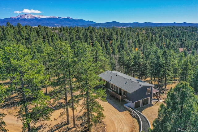 aerial view featuring a mountain view