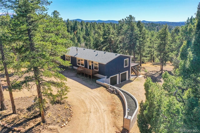 bird's eye view featuring a mountain view