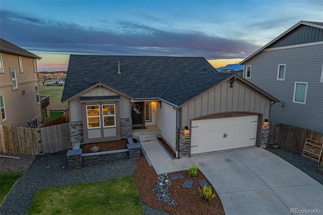 craftsman-style house with a garage