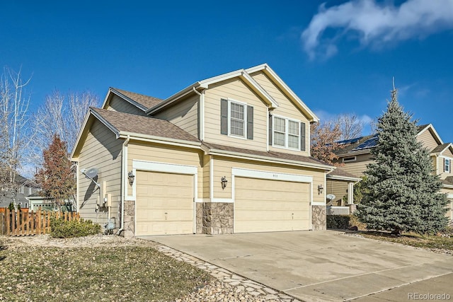 view of front of house with a garage