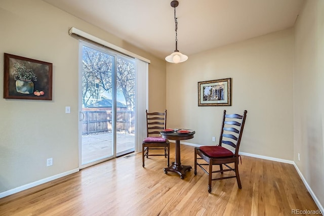 living area featuring light wood-type flooring