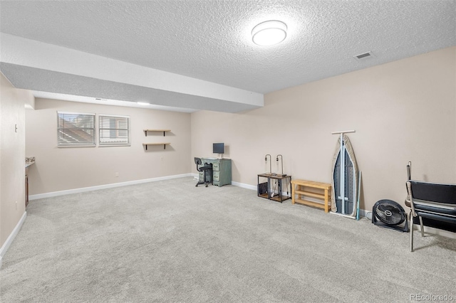 8485 W 44th Ave, Wheat Ridge, CO 80033 - basement with a textured ceiling, carpet, and an office area