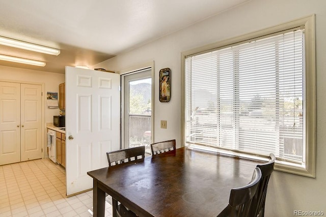 view of unfurnished dining area