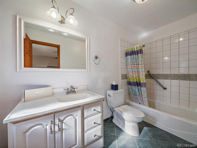 7754 Swaps Trl, Evergreen, CO 80439 - bathroom with tile patterned flooring, shower / bath combo, vanity, and toilet