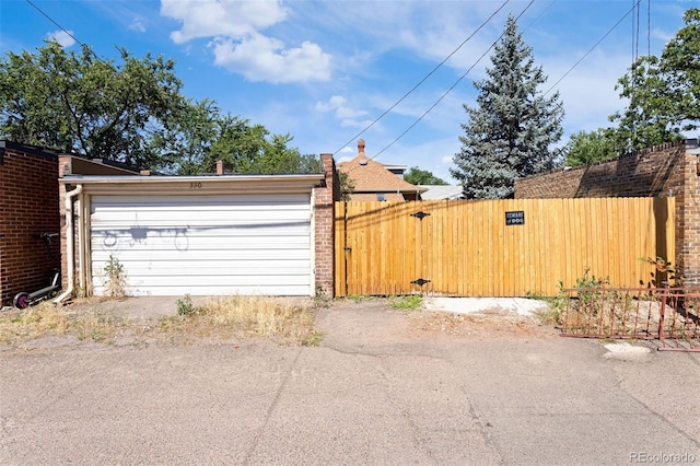 view of garage