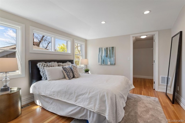 bedroom featuring light hardwood / wood-style flooring