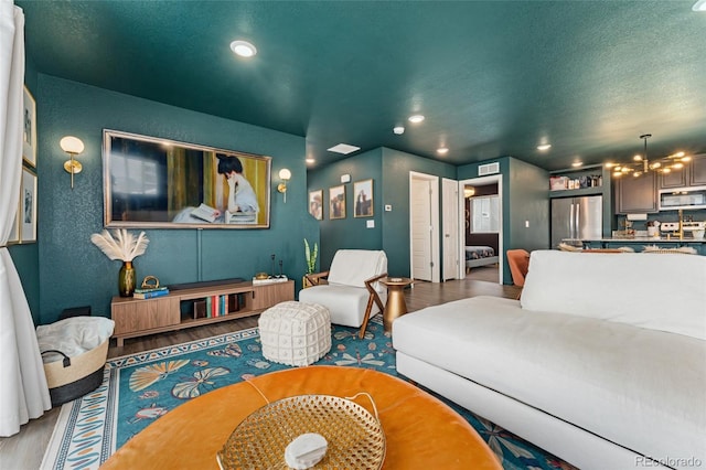 living room featuring light hardwood / wood-style floors