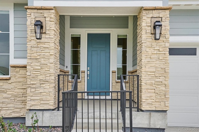 22183 E Rocky Top Pl, Aurora, CO 80016 - doorway to property featuring stone siding