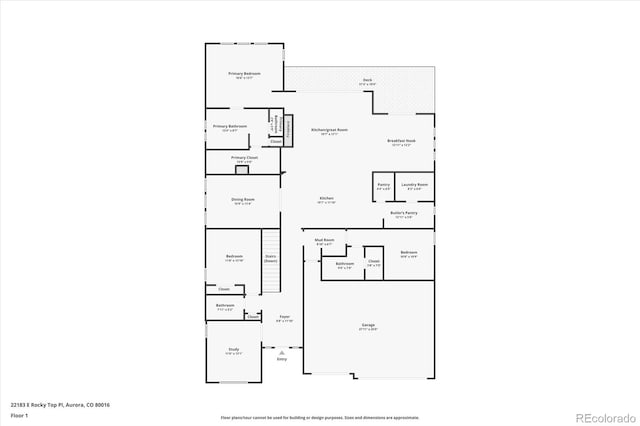 22183 E Rocky Top Pl, Aurora, CO 80016 - view of floor plan / room layout