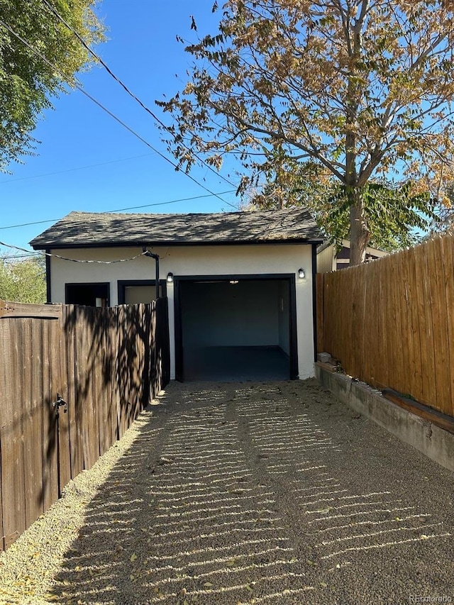 view of garage