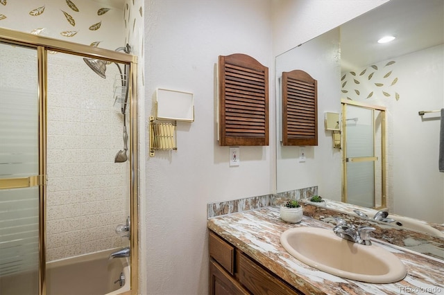 4936 Clubhouse Cir, Boulder, CO 80301 - bathroom with vanity and shower / bath combination with glass door